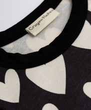 Load image into Gallery viewer, Cotton Hearts Printed Frilled Top Jogger Co-ord Set - Black