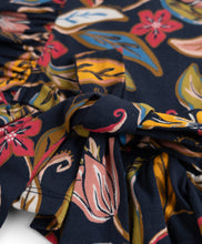Load image into Gallery viewer, Cotton Floral Printed Frilled Top Pant Co-ord Set - Navy