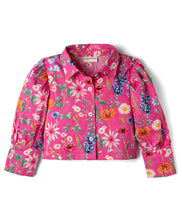 Load image into Gallery viewer, Floral Printed Collar Top Textured Pant Set - Pink