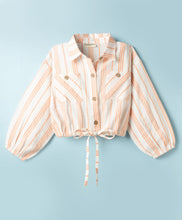 Load image into Gallery viewer, Seer Sucker Stripes Printed Top and Waffle Culotte Set