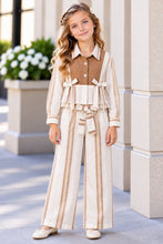 Load image into Gallery viewer, Cotton Striped Full Sleeves Shirt Top and Culotte Set