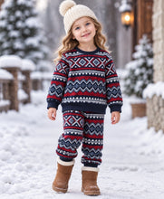 Load image into Gallery viewer, Polar Fleece Jacquard Sweatshirt and Jogger Co-ord Set
