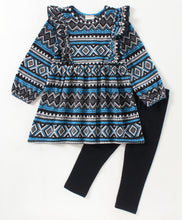 Load image into Gallery viewer, Aztec Polar Fleece Dress Cotton Leggings Set