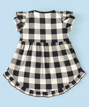 Load image into Gallery viewer, Checkered Frill with Bow Top Shorts Set