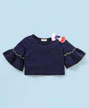 Load image into Gallery viewer, Frilled Sleeves Bow Top Belted Plazzo Set