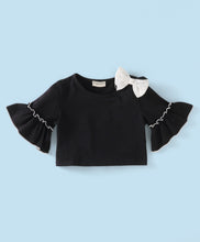 Load image into Gallery viewer, Frilled Sleeves Bow Top Belted Hearts Plazzo Set