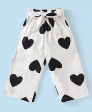 Load image into Gallery viewer, Frilled Sleeves Bow Top Belted Hearts Plazzo Set