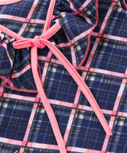 Load image into Gallery viewer, Checkered V shape Frill Bow Top Short Set
