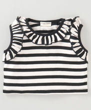 Load image into Gallery viewer, Frilled Striped Top Flapped Short Set