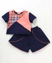 Load image into Gallery viewer, Checkered Color Block Top Frilled Short Set