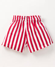 Load image into Gallery viewer, Polka Frilled Top Striped Belted Short Set