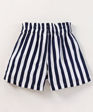 Load image into Gallery viewer, Striped Off Shoulder Top Belted Short Co ord Set
