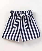 Load image into Gallery viewer, Striped Off Shoulder Top Belted Short Co ord Set