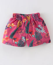 Load image into Gallery viewer, Solid Sleeves Frill Top Floral Short Set