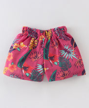 Load image into Gallery viewer, Solid Sleeves Frill Top Floral Short Set