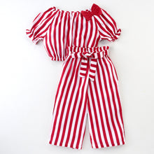 Load image into Gallery viewer, Striped Printed with Belt Co-ord Set
