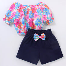 Load image into Gallery viewer, Floral Printed Short Sleeves Top Short Set