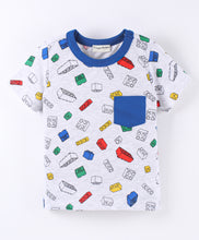 Load image into Gallery viewer, Blocks Printed Tshirt Short Set