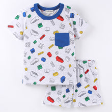 Load image into Gallery viewer, Blocks Printed Tshirt Short Set