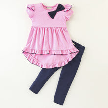 Load image into Gallery viewer, Polka High Low Frilled Top Leggings Set