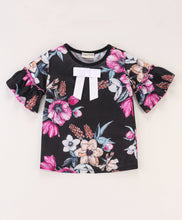 Load image into Gallery viewer, Floral Frilled Sleeves Top Leggings Set