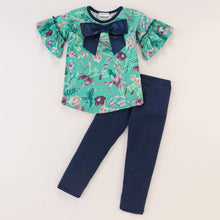 Load image into Gallery viewer, Floral Frilled Sleeves Top Leggings Set