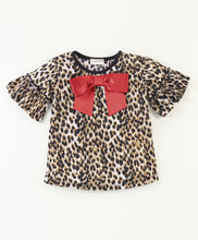 Load image into Gallery viewer, Animal Printed Frilled Sleeves Top Leggings Set