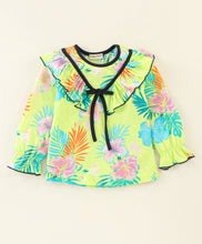 Load image into Gallery viewer, Floral V Frilled Top Leggings Set