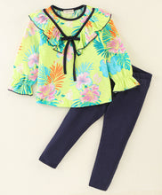 Load image into Gallery viewer, Floral V Frilled Top Leggings Set