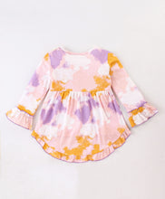 Load image into Gallery viewer, Tie Dye Frilled High Low Top Leggings Set