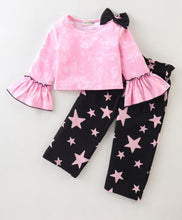Load image into Gallery viewer, Tie Dye Frilled Top and Stars Palazzo Set