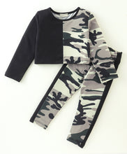 Load image into Gallery viewer, Camouflage Color Block Top Leggings Set