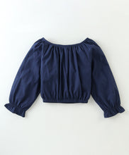 Load image into Gallery viewer, Solid Frilled Top and Striped Belted Palazzo Set
