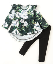 Load image into Gallery viewer, Floral Polka Frilled Top Leggings Set
