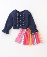 Load image into Gallery viewer, Front Frilled Top Tie and Dye Skirt Set