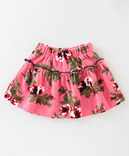 Load image into Gallery viewer, Floral Polar Fleece Frilled Top Skirt Set
