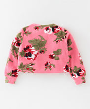 Load image into Gallery viewer, Floral Polar Fleece Frilled Top Skirt Set