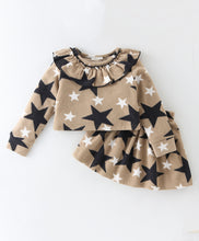 Load image into Gallery viewer, Stars Polar Fleece Frilled Top Skirt Set
