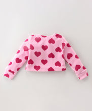 Load image into Gallery viewer, Hearts Polar Fleece Frilled Top Skirt Set