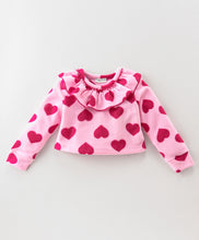 Load image into Gallery viewer, Hearts Polar Fleece Frilled Top Skirt Set
