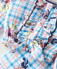 Load image into Gallery viewer, Floral Checkered Frill Top Jogger Set