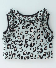 Load image into Gallery viewer, Animal Print Frilled Top Flapped Short Set