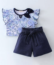 Load image into Gallery viewer, Floral Printed Frilled Top and Short Set