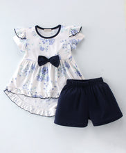 Load image into Gallery viewer, Floral Frilled High Low Top Short Set