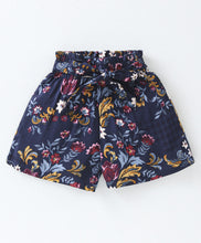 Load image into Gallery viewer, Solid Frilled Top Floral Belted Short Set