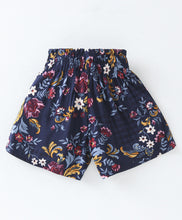Load image into Gallery viewer, Solid Frilled Top Floral Belted Short Set