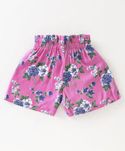 Load image into Gallery viewer, Solid Frilled Top Floral Belted Short Set
