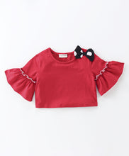 Load image into Gallery viewer, Solid Frilled Top Polka Dots Palazzo Set