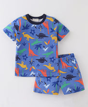 Load image into Gallery viewer, Dinosaur Printed Tshirt Short Set