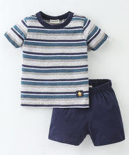 Load image into Gallery viewer, Striped Printed Tshirt Short Set